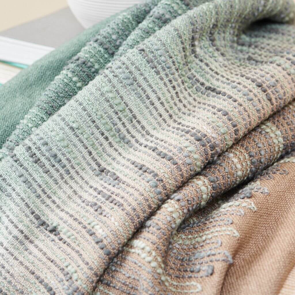 Salvia green brown merino ombre handloom throw – One Affirmation
