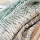 Salvia green brown merino ombre handloom throw – One Affirmation