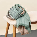 Salvia green brown merino ombre handloom throw – One Affirmation