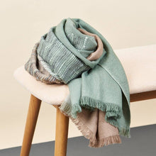 Salvia green brown merino ombre handloom throw – One Affirmation