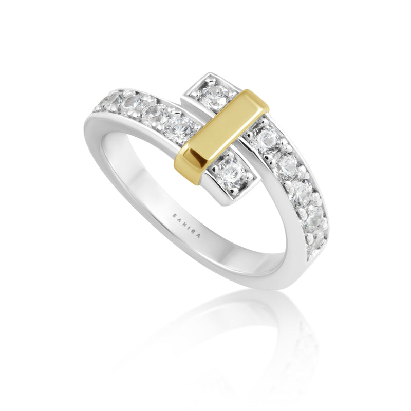 Sawyer Two Tone Ring with gold and silver band