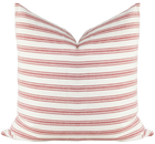 Scarlett red and cream ticking stripe pillow cover
