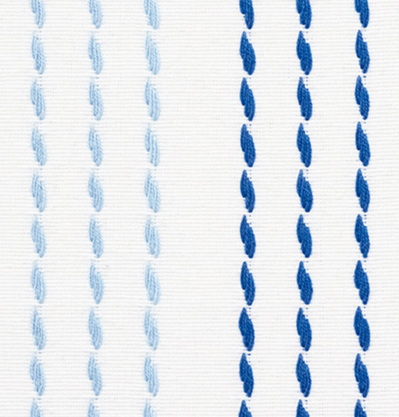 Running Stitches Pillow Cover in Blues, Schumacher Textiles