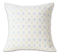 Edward Floral Pillow Cover in Blue and Green, Merika Meyer Textiles
