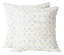 Edward Floral Pillow Cover in Blue and Green, Merika Meyer Textiles