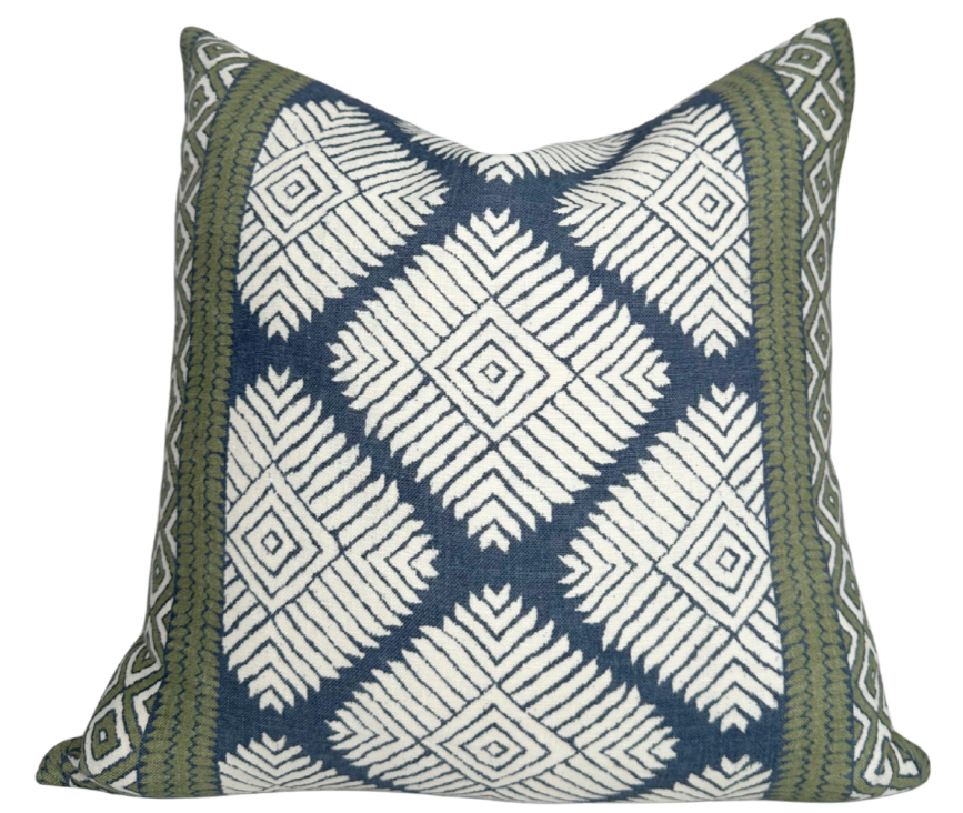Austin Pillow Cover in Bluestone + Green