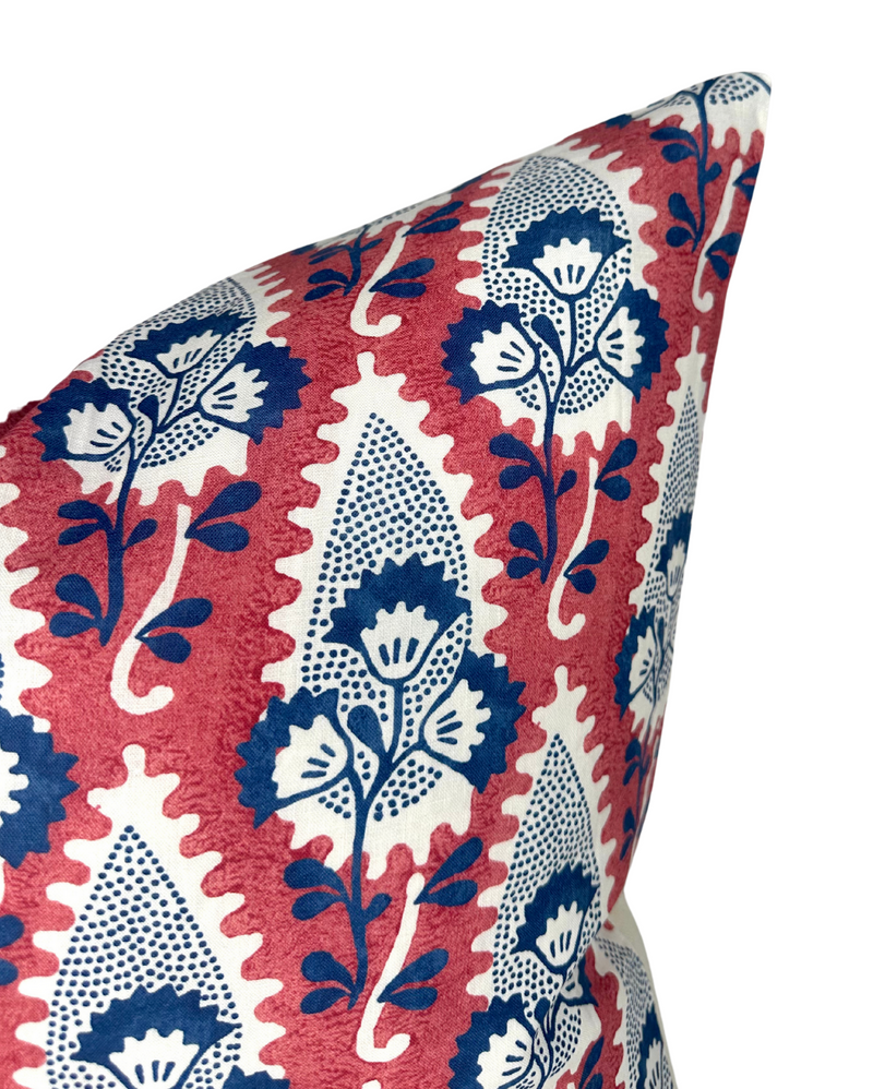 Cornwall Floral Pillow Cover in Red