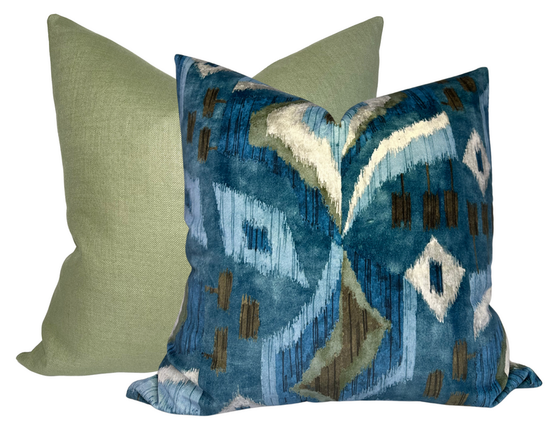Artesian Velvet Pillow Cover in Mineral, Thibaut Pillows