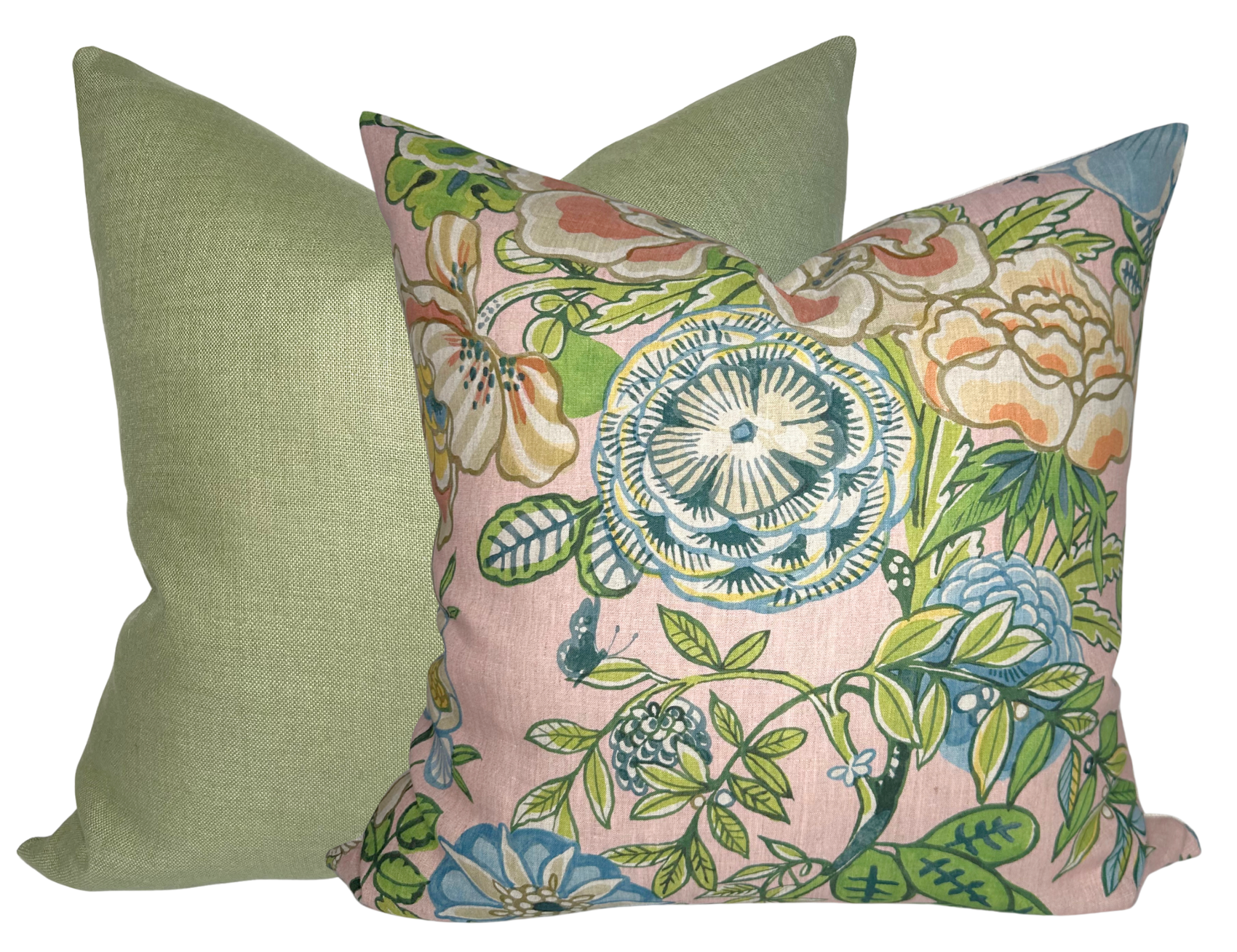 Peony Garden Floral Pillow Cover in Blush