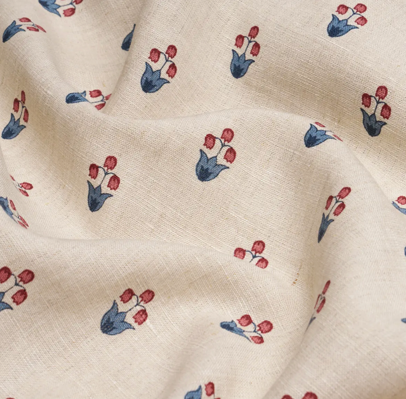 Moira Floral Pillow Cover in Red + Blue, Schumacher Textiles