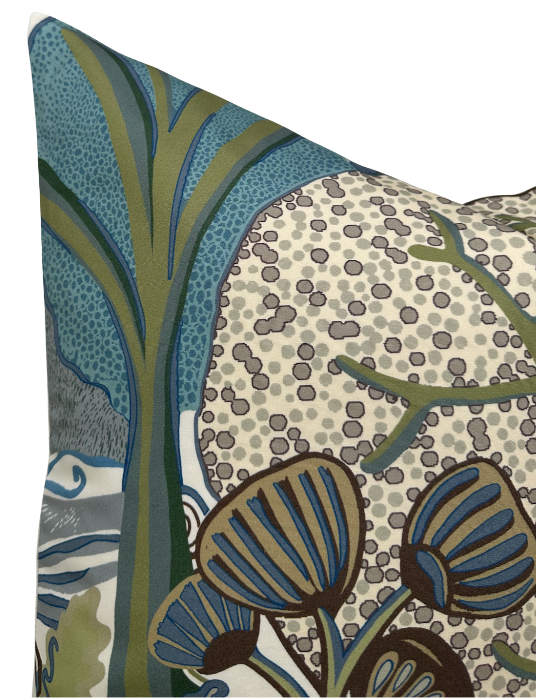 Albero Pillow Cover in Sage and Beige, Thibaut Pillows
