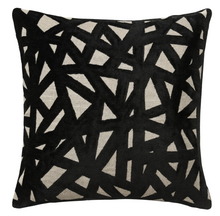 Abstract Velvet Pillow Cover in Black, Kravet Woven Textiles