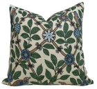 Ready to Ship, 16x16 Bamboo Bird Pillow Cover in Aqua Blue