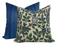 Ready to Ship, 16x16 Bamboo Bird Pillow Cover in Aqua Blue