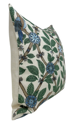 Ready to Ship, 16x16 Bamboo Bird Pillow Cover in Aqua Blue