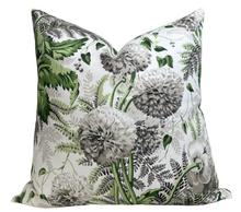 Dahlia floral pillow cover in spring green, 22x22