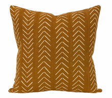 Chevron Print Mudcloth Pillow Cover in Brown
