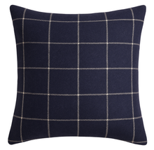 Bancroft Wool Pillow Cover in Navy Blue, Schumacher Textiles