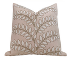 Ready to Ship 16x16 Frondescence Embroidered Pillow Cover in Blush Pink