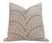 Ready to Ship 16x16 Frondescence Embroidered Pillow Cover in Blush Pink
