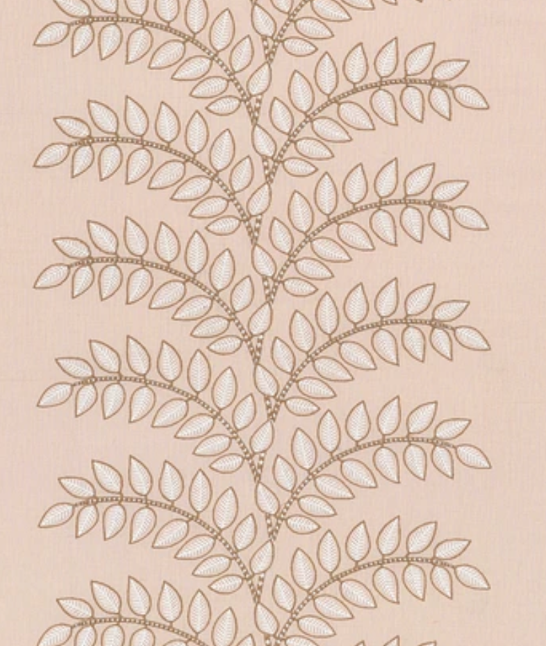 Ready to Ship 16x16 Frondescence Embroidered Pillow Cover in Blush Pink
