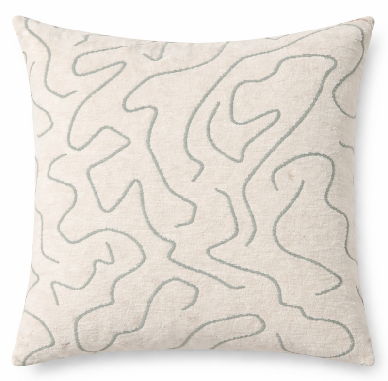 Abstract Boucle Pillow Cover in Ocean