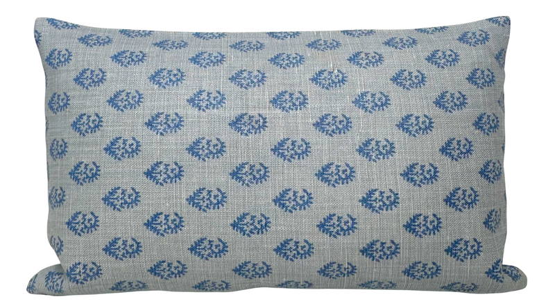 Rajmata Pillow Cover in Mist Indigo, Peter Dunham Textiles