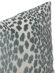 Spotted Velvet Pillow Cover in Marine