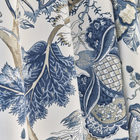 Ready to Ship, 22x22 Kalamkari Floral Pillow Cover in Blue