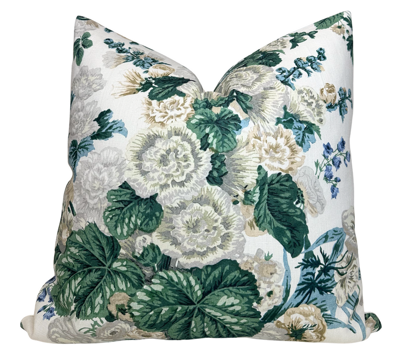 Hidcote Floral Pillow Cover in Ivory Green, Thibaut Pillows