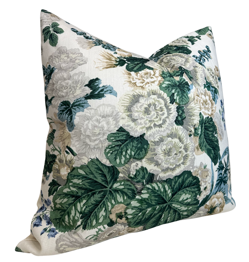 Hidcote Floral Pillow Cover in Ivory Green, Thibaut Pillows