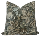 Ready to Ship, 22x22, Night Garden Pillow Cover in Brown with Brown Welt