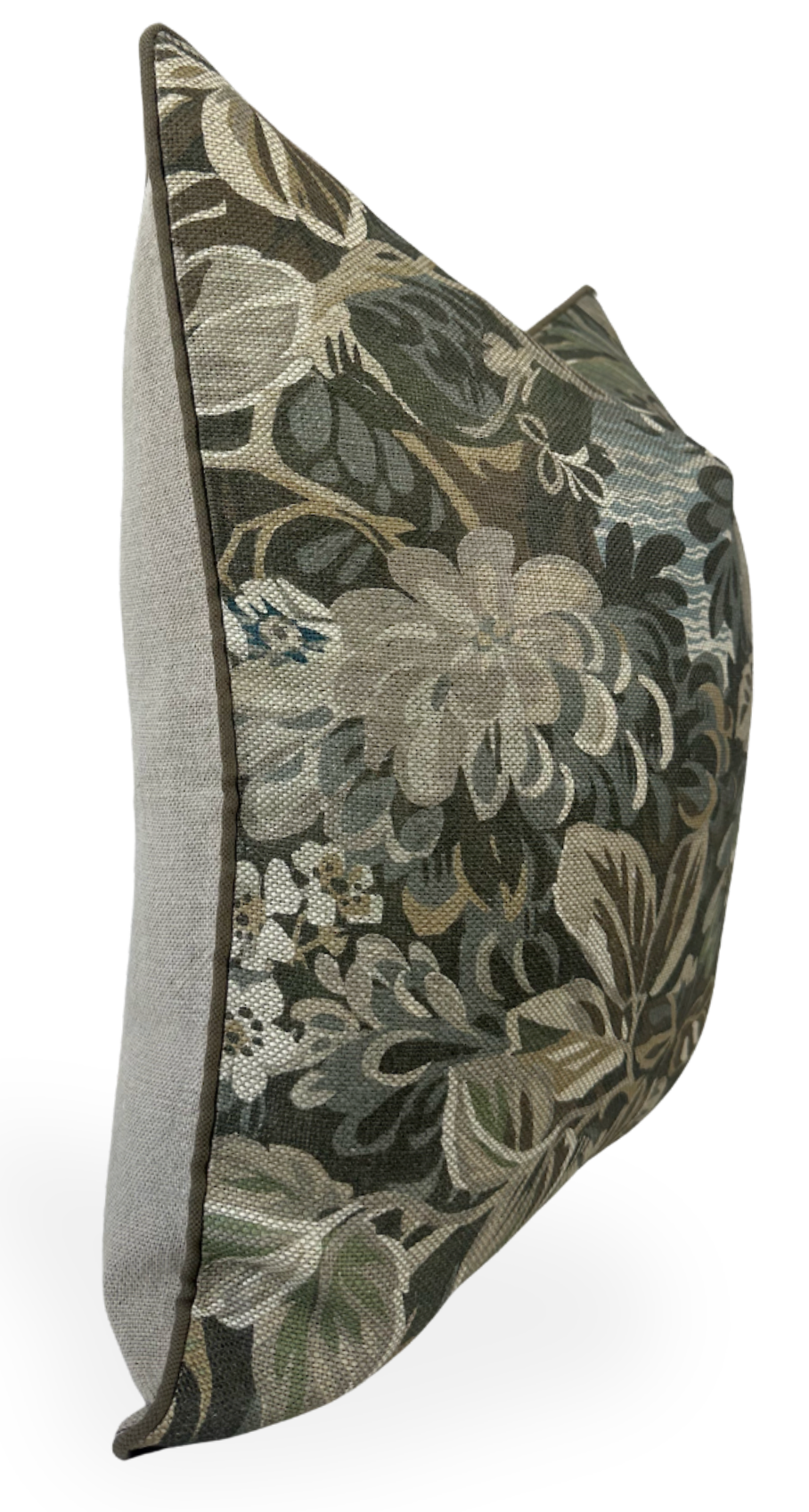 Ready to Ship, 22x22, Night Garden Pillow Cover in Brown with Brown Welt