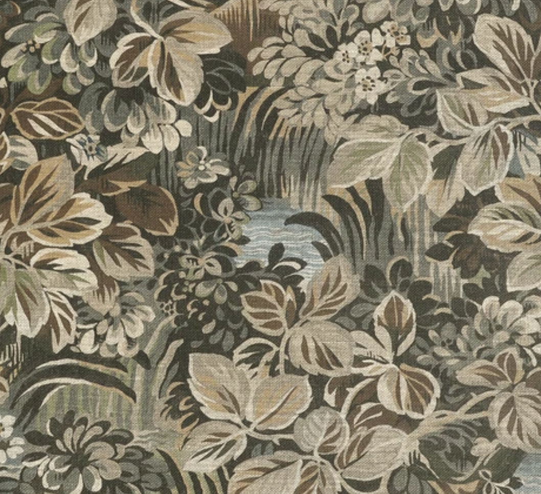 Ready to Ship, 22x22, Night Garden Pillow Cover in Brown with Brown Welt