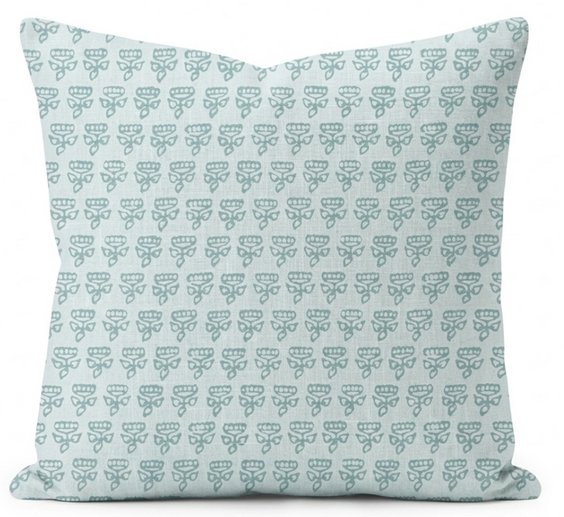 Mimi Floral Pillow Cover in Sky, Thibaut Pillows