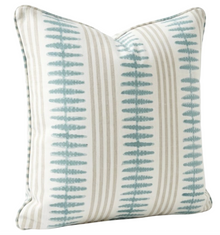 Indo Stripe Pillow Cover in Seaglass, Thibaut Pillows