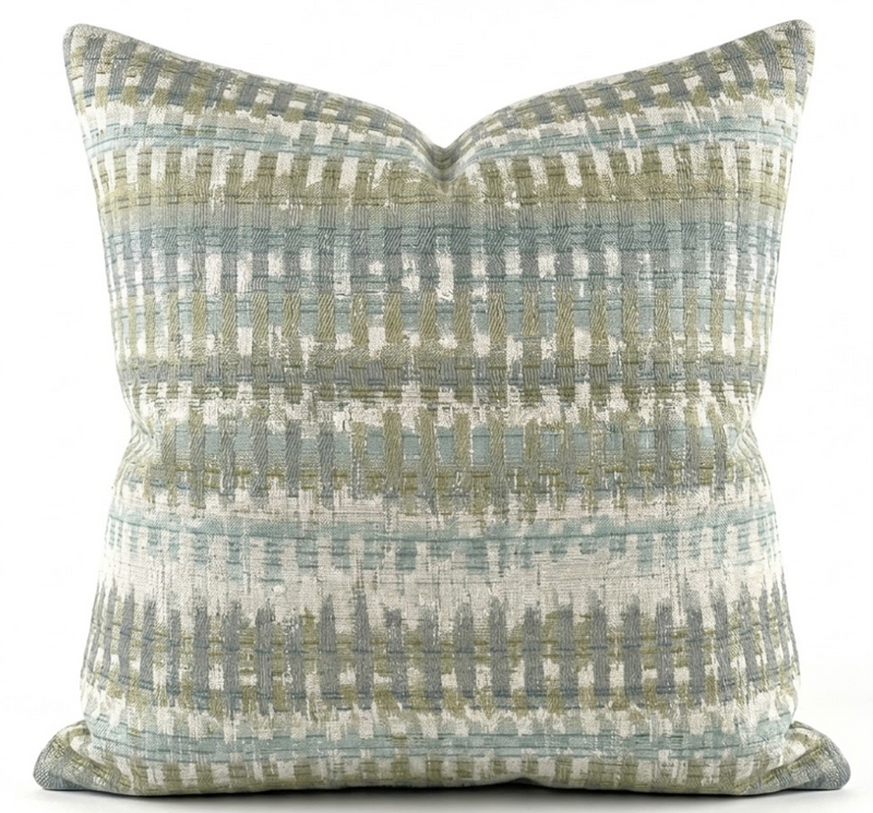 Mosaic Weave Pillow Cover in Seaglass, Indoor Outdoor Pillow