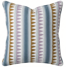 Lomita Striped Pillow Cover in Lavender and Blue, Thibaut Pillows