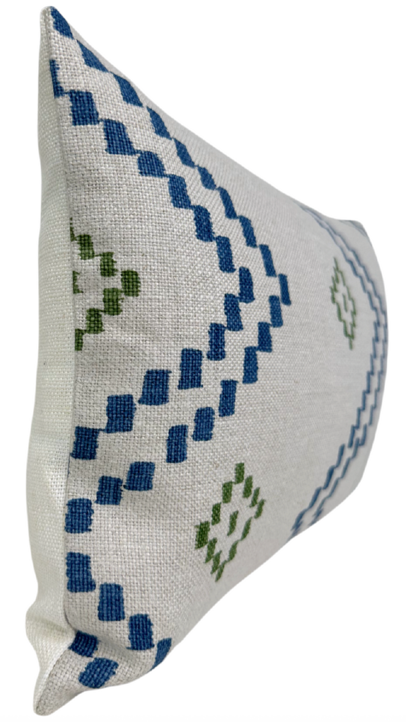 Taj Pillow Cover in Indigo/Green, Peter Dunham Textiles