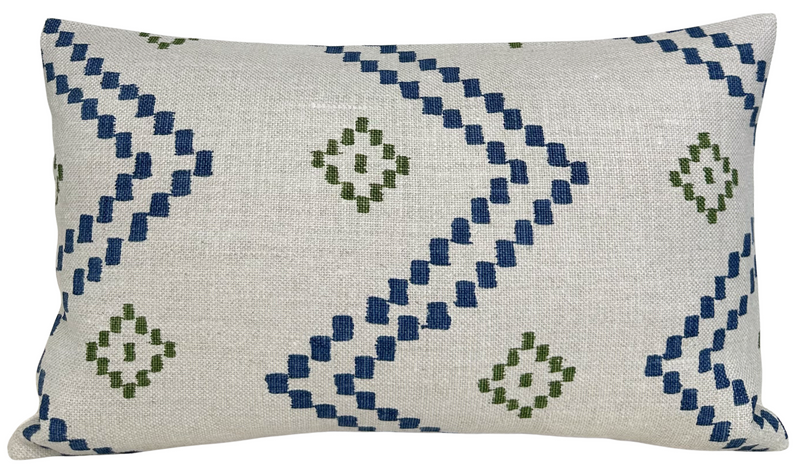Taj Pillow Cover in Indigo/Green, Peter Dunham Textiles