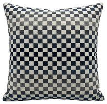 Mercer Check Woven Pillow Cover in Indigo Grey