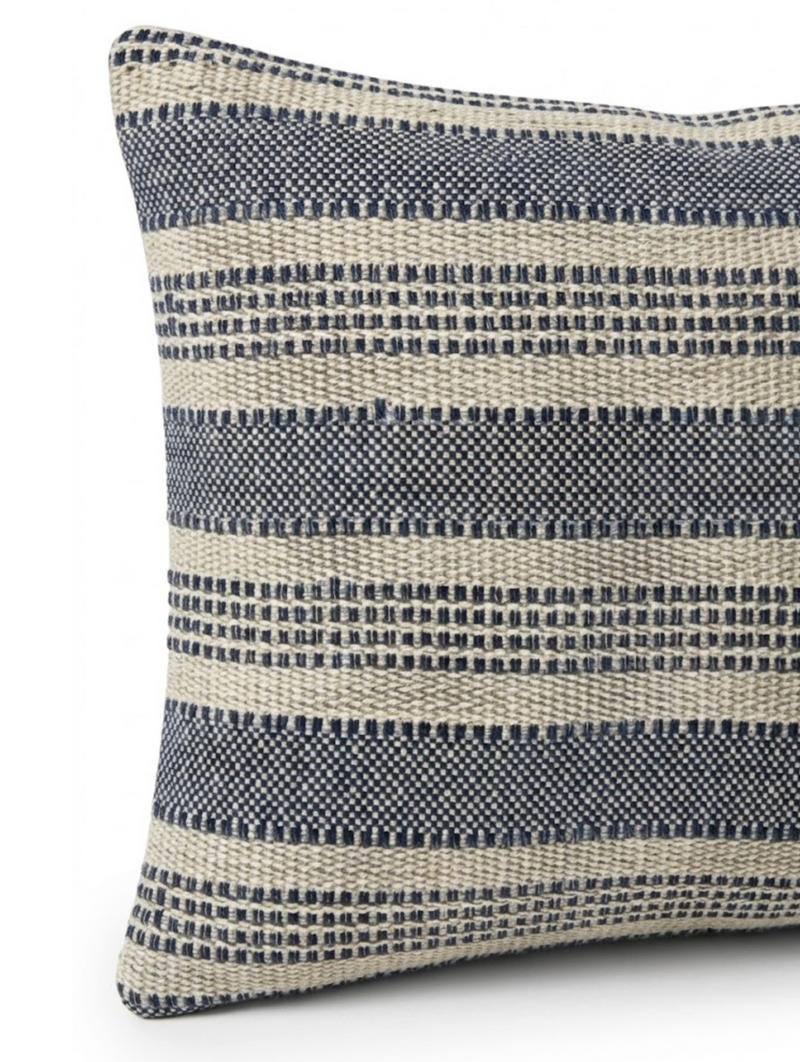 Amida Woven Pillow Cover in Indigo Natural, Peter Dunham Textiles