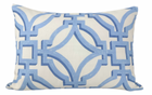 Salvy print lumbar pillow cover in Delft blue, 14x20