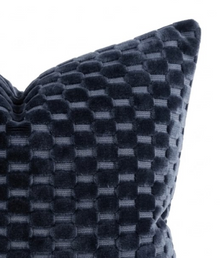 Marlow Cut Velvet Pillow Cover in Midnight