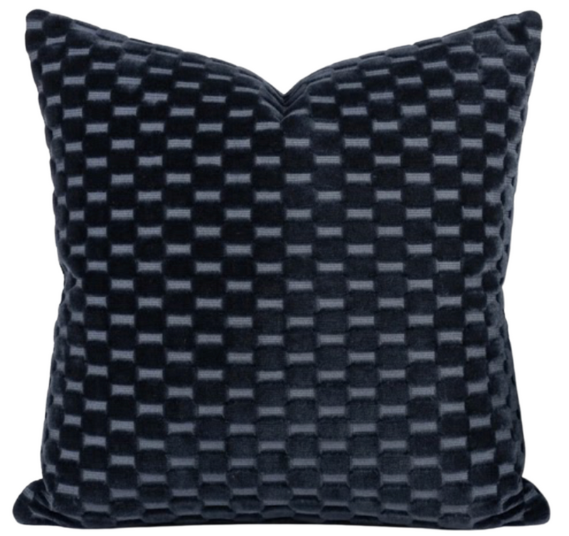 Marlow Cut Velvet Pillow Cover in Midnight