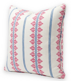 Fern Stripe red and blue pillow cover, print detail