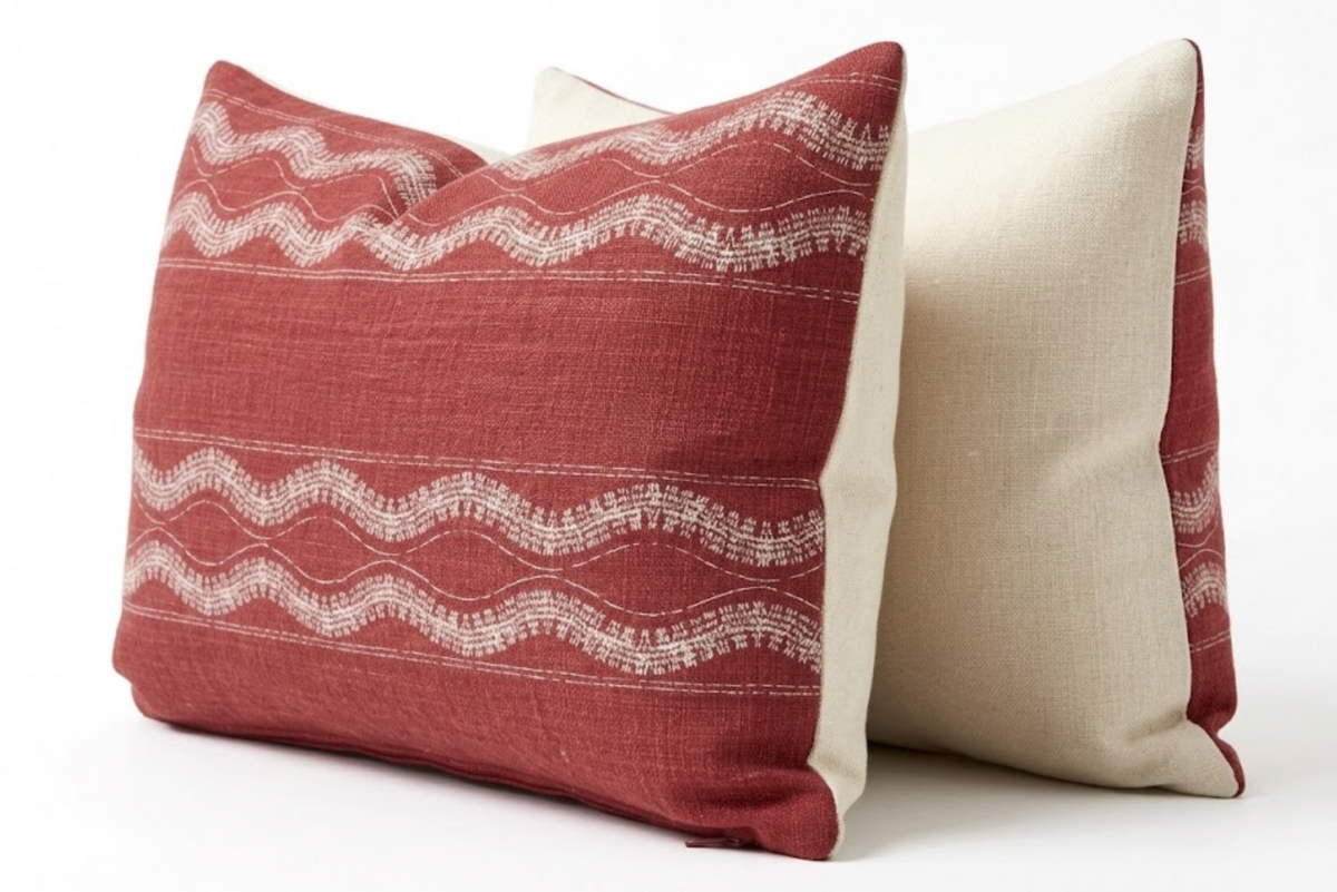 Zanzibar Pillow Cover in Red, Peter Dunham Textiles