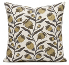 Thistle Vine Pillow Cover in Black and Gold, Schumacher Textiles
