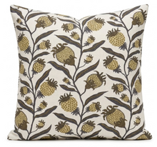 Thistle Vine Pillow Cover in Black and Gold, Schumacher Textiles