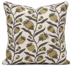 Thistle Vine Pillow Cover in Black and Gold, Schumacher Textiles